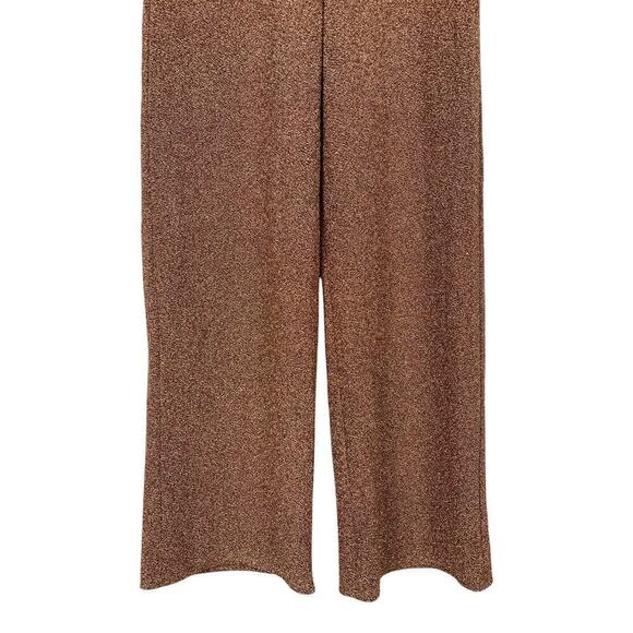Skies Are Blue Lurex Relaxed Fit Trousers Rose Gold Glitter Small Holiday Party - Picture 8 of 13